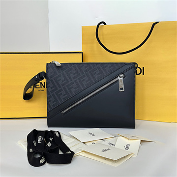 fendi men's clutch bag with diagonal zip